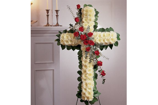 Cross with roses